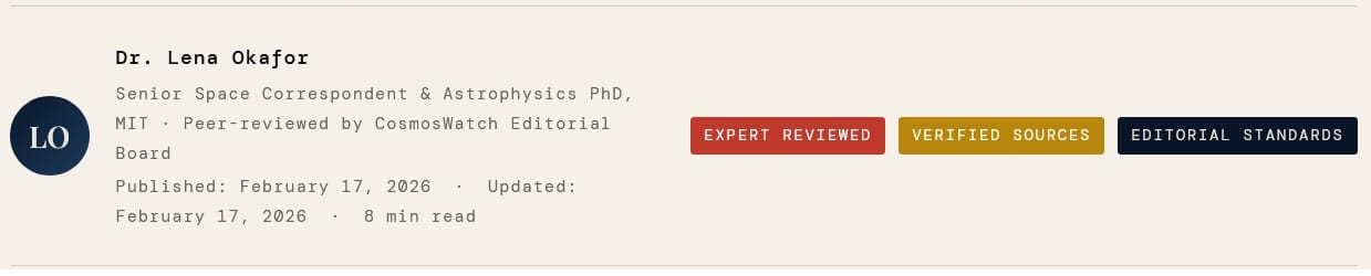 Dr. Lena Okafor Senior Space Correspondent & Astrophysics PhD, MIT