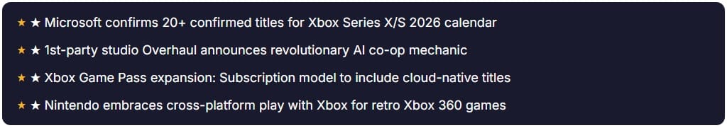 2026 Xbox Series X Game Releases